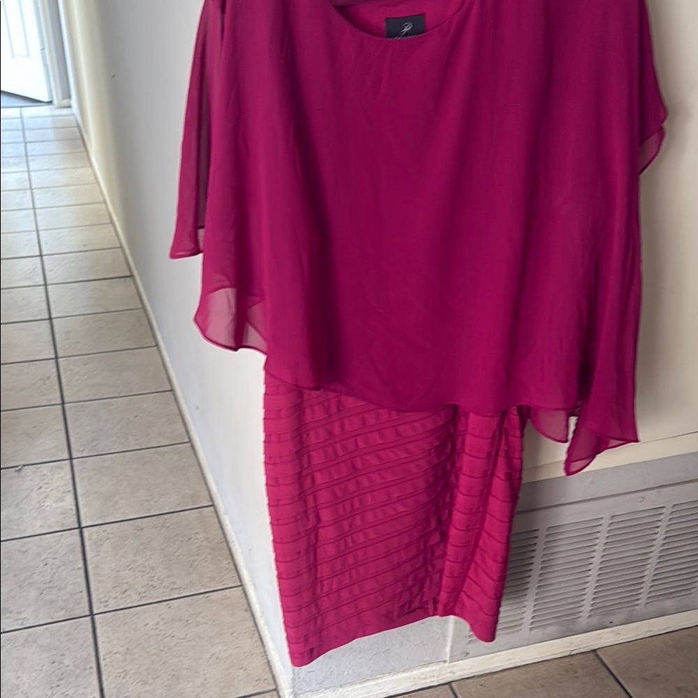 Adrianna Papell Fuchsia Midi Dress